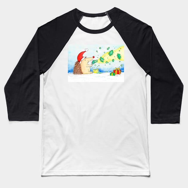 Merry Christmas Bubbles Baseball T-Shirt by nicolejanes